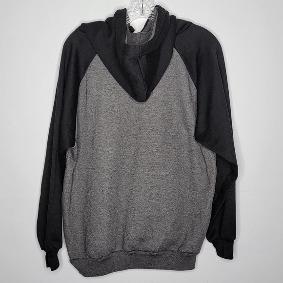 Vintage Hill Made in USA California Republic Bear Hoodie Pullover Black Gray M - Picture 2 of 7